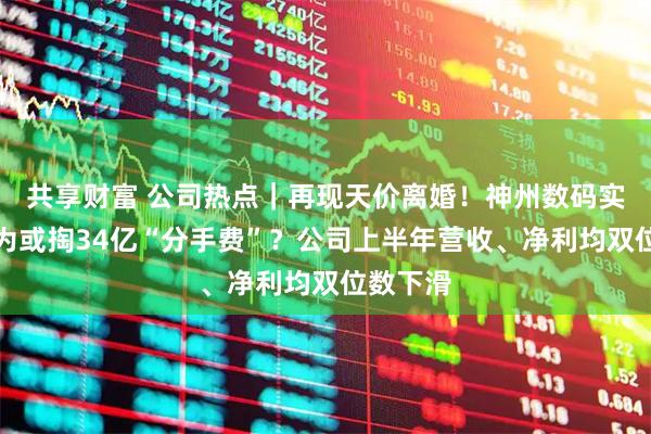 共享财富 公司热点｜再现天价离婚！神州数码实控人郭为或掏34亿“分手费”？公司上半年营收、净利均双位数下滑