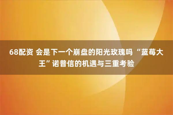 68配资 会是下一个崩盘的阳光玫瑰吗 “蓝莓大王”诺普信的机遇与三重考验